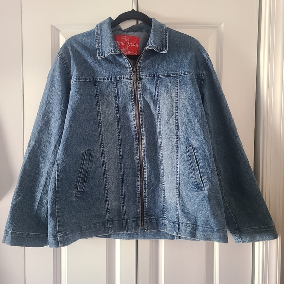 Blue jean jacket with pockets - Picture 1 of 7